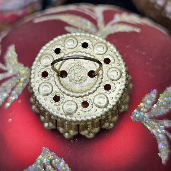 Vintage‎ 34 Pc Glass Christmas Ornaments Embellished Santa Cardinal Krebs O'well - Picture 14 of 15